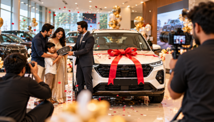 Car delivery video shoot and professional photography in Vadodara